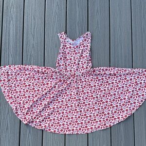 Dot Dot Smile White Dress with Watermelon Print